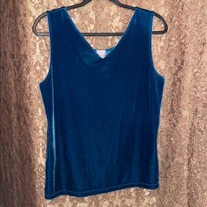 Chico's Women’s Deep Blue Velvet Tank Top.  Size 8/10